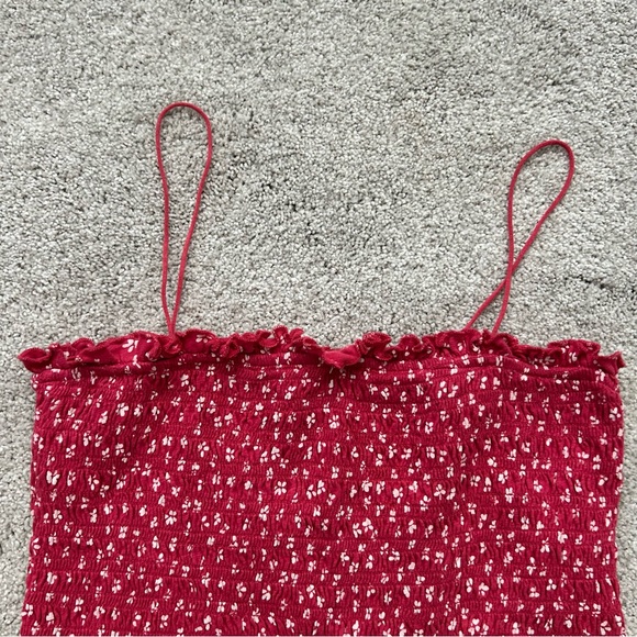 American Eagle Floral Print Smocked Bodycon Mini Dress NWT Size Small - Picture 3 of 9